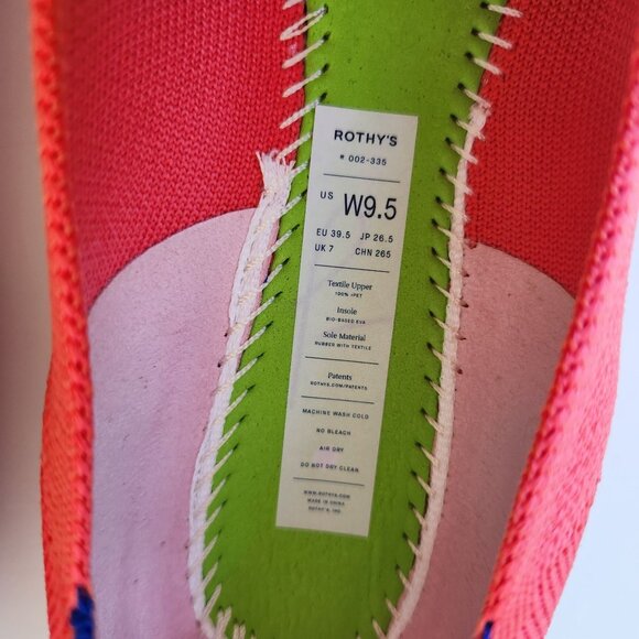 Rothys The Point Flats Tropical Punch Coral Soft Comfy Cute Preppy Office 9.5 - Picture 6 of 9